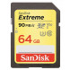 SanDisk Extreme 64GB SDXC Speicherkarte bis zu 90 MB/Sek., Class 10, U3, V30, FFP-01